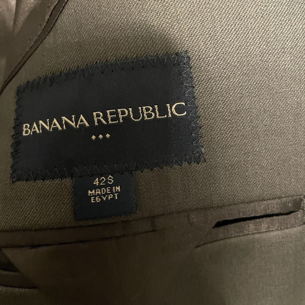 Banana Republic Blazer Men 42S Brown Heather 100% Wool Exterior Suit Jacket 2012 - Picture 10 of 12
